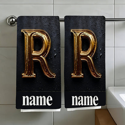 2pcs Customizable Text Towel, Name Custom Towel
