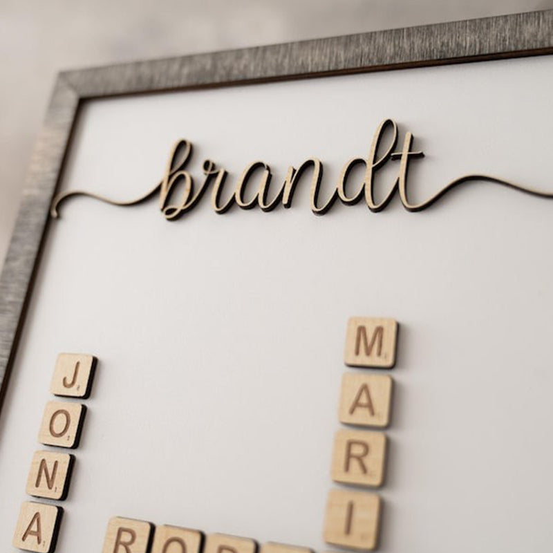 Personalized Family Name Crossword, Grandparents First Christmas Gift