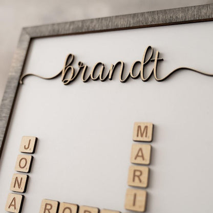 Personalized Family Name Crossword, Grandparents First Christmas Gift