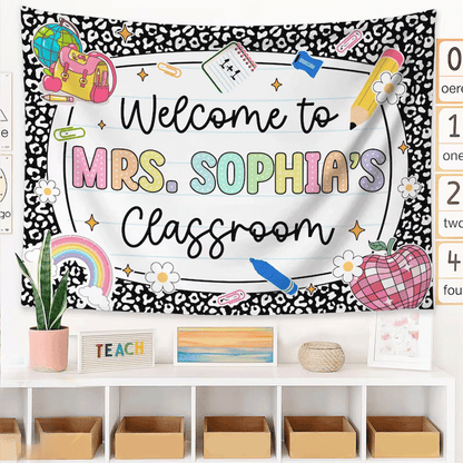 Personalized Teacher Tapestry, Teacher Name Gifts, Classroom Decors