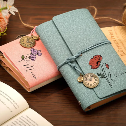 Personalized Bridesmaid Notepad,Custom Birth Flower Notebook with Name