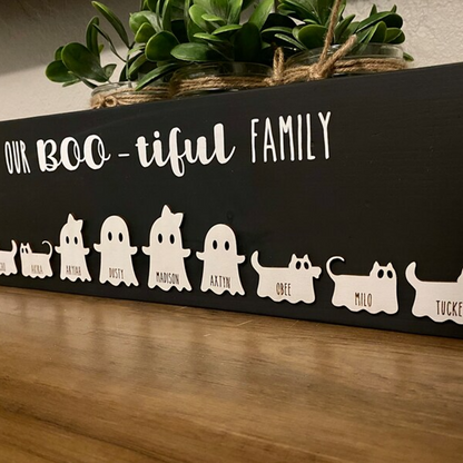 Our Boo-tiful family sign / Personalized Halloween decor