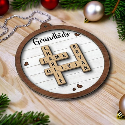 Scrabble Custom Grandchild Christmas Ornament
