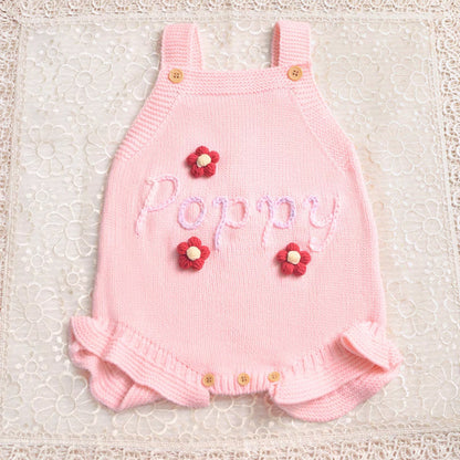 Personalized Baby Girl Romper, Custom Baby Name Romper