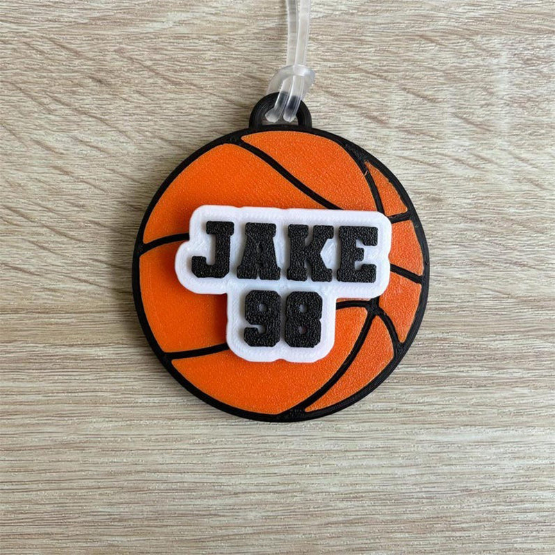 Personalized Sport Bag Tag Basketball Golf Volleyball Soccer Hockey Baseball Basketball Football Name Tag