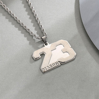 Custom Name Sports Number Necklace | Number Sports Necklace Custom Name