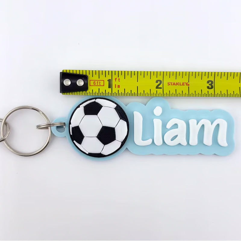 Personalized Soccer Name Tag Keychain | Youth Sports Team Equipment Bag Player Name Tag
