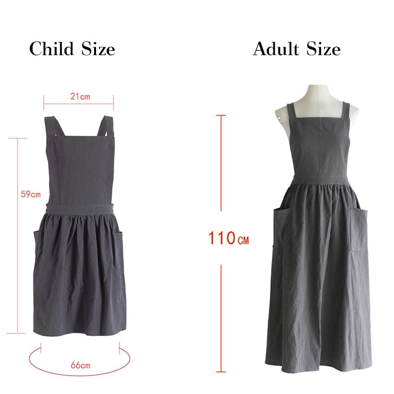 Matching Soft LINEN Mum Son Daughter Aprons With Names