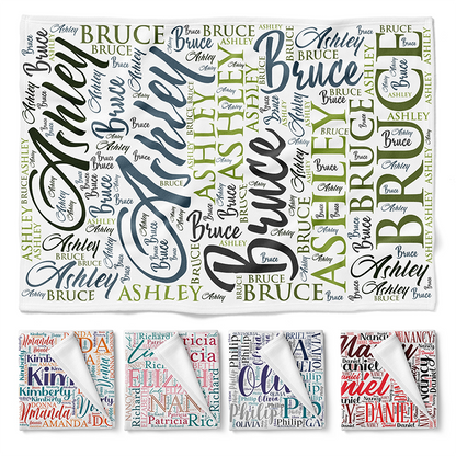 Personalized Soft Flannel Name Family Blanket
