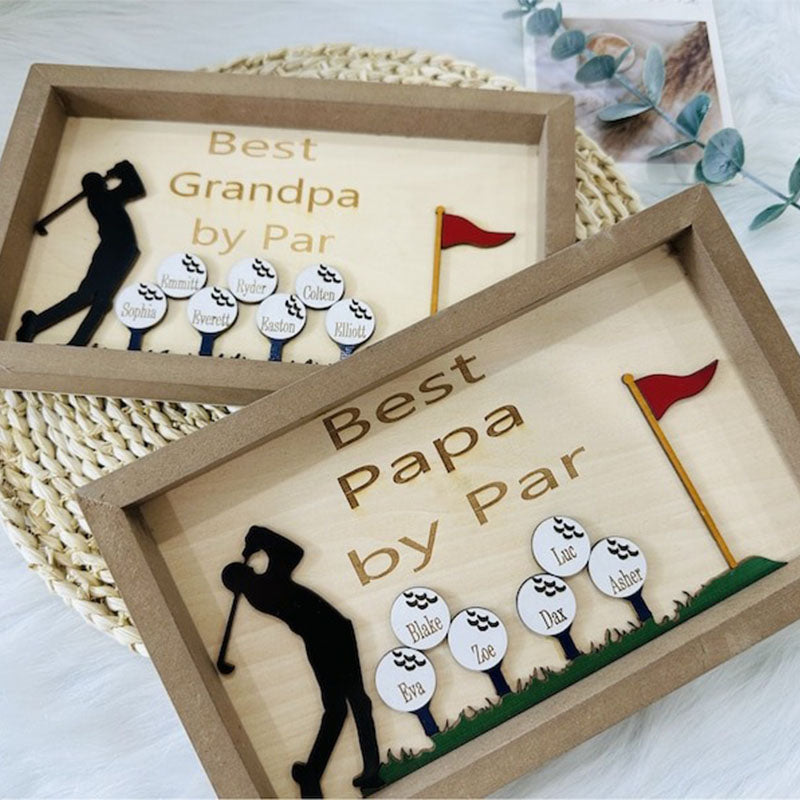 Best Dad by Par Sign -Wooden Golf Sign