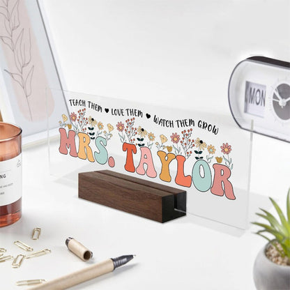 Personalized Teacher Gifts, Custom Teacher Desk Name Plate