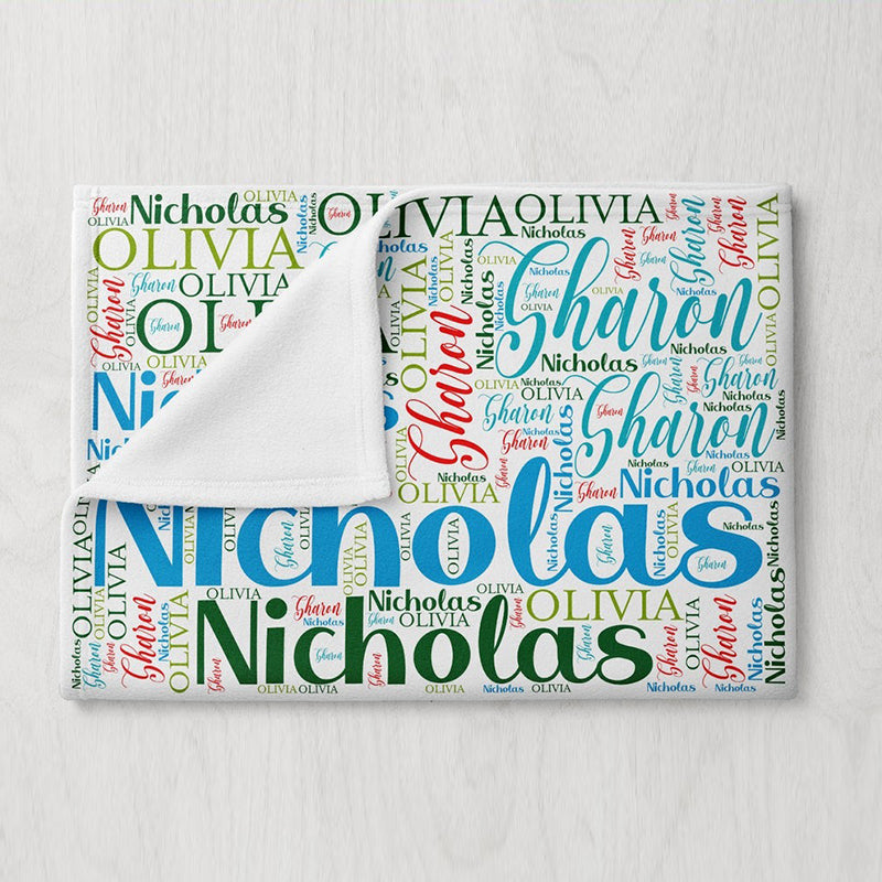 Personalized Soft Flannel Name Family Blanket