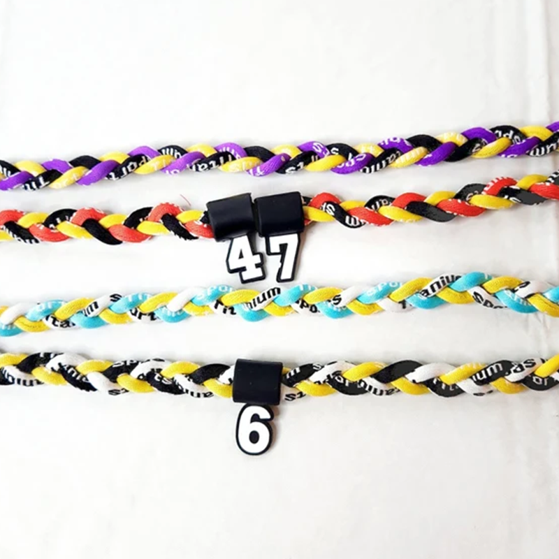 Baseball Basketball All Sports  Tri Rope Tornado Necklace with Customized Number