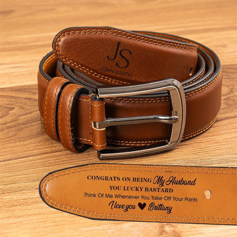 Personalized Leather Belt, Custom Leather Belt for Dad