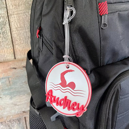 Personalized Name Tag Personalized Baseball Swimming Lacrosse Volleyball Hockey Soccer Dance Cheer Pom Tennis Football Hockey Track Pickleball Basketball Bag Tag