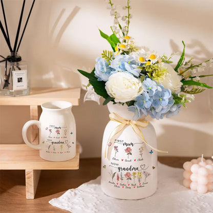First Mom Now Grandma Vase, Nana's Garden Flower Vase