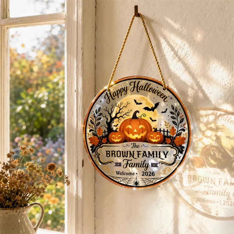 Custom Halloween Pumpkin Family Ornament