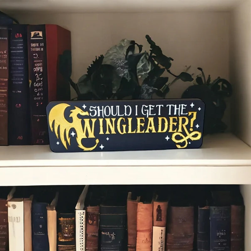 Get the Wingleader Fourth Wing Bookshelf Sign Book Decor