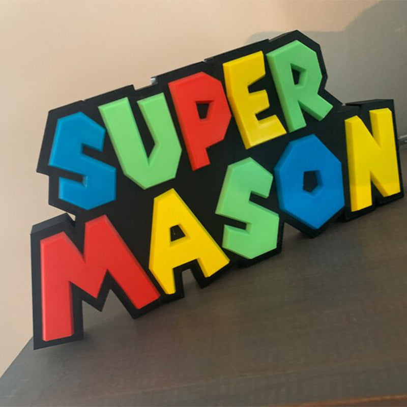 Custom Super Mario Bros inspired Name Plate