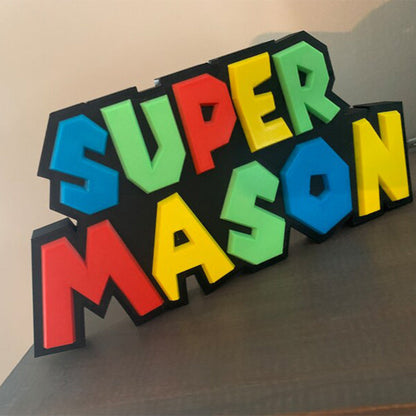 Custom Super Mario Bros inspired Name Plate