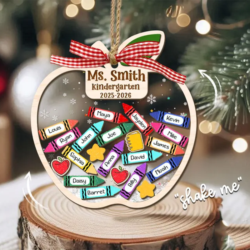 Personalized Teacher Apple Magnet With Students Name, Thank You Teacher Gift