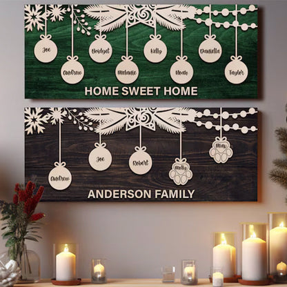 Family Christmas Decoration, Personalized Christmas Name Sign