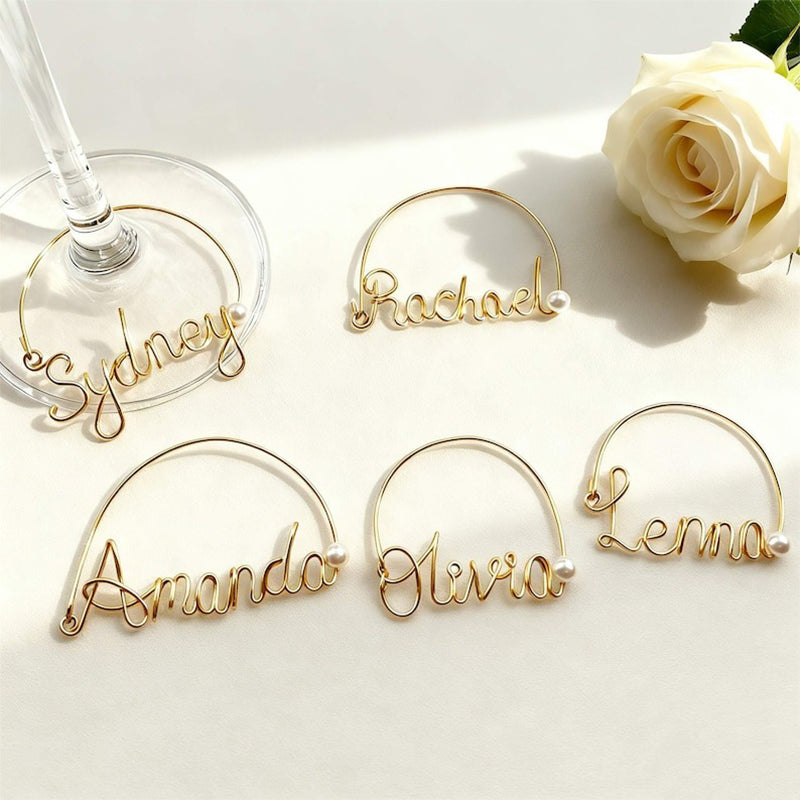 Personalized Name Charms, Wine Glass Charms