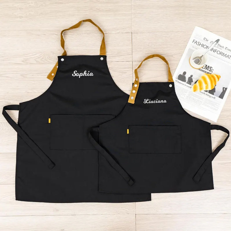 Personalized aprons for kids, Custom embroidered toddler aprons with pockets
