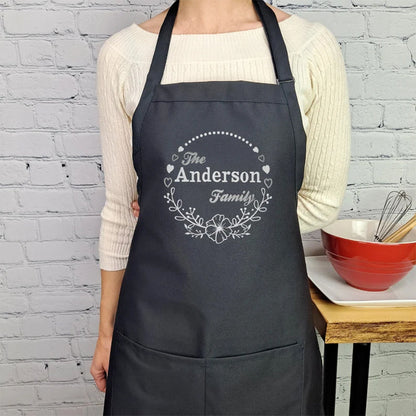 Customizable apron embroidered Personalized name kitchen apron with pockets