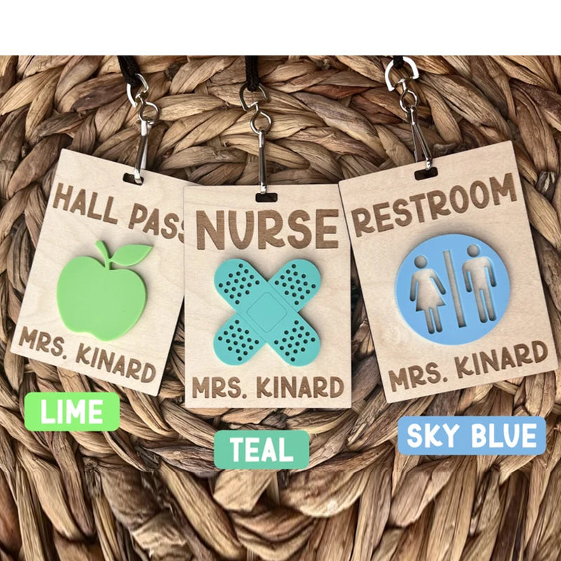 Personalized Teacher Hall Pass, Bathroom Pass,Classroom Hall Pass