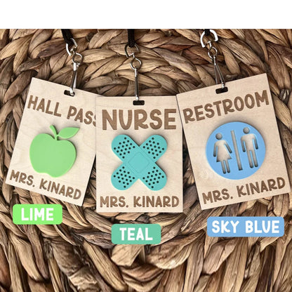 Personalized Teacher Hall Pass, Bathroom Pass,Classroom Hall Pass