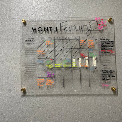 Large Acrylic Calendar, Dry Erase Monthly Acrylic Wall Calendar, 2023 Minimalist Wall Calendar