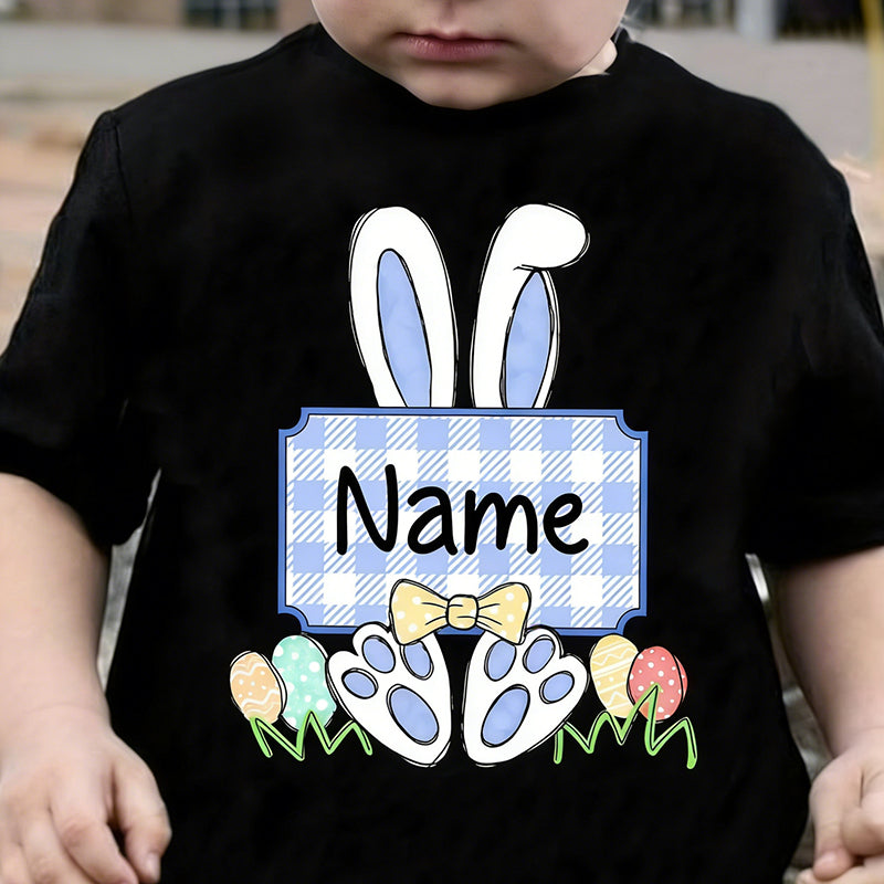 Custom Easter Bunny Name T-Shirt, Personalized Bunny Ears Shirt