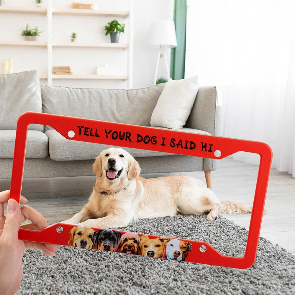 Personalized 1-5 Pet Photos  License Plate Frames