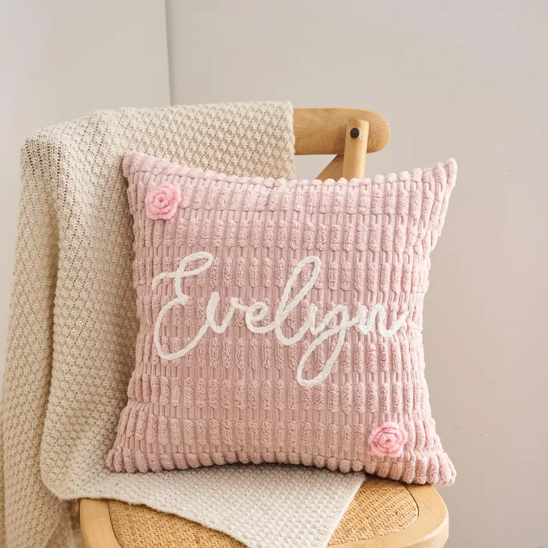 Custom Name Chenille Pillow | Personalized Throw Pillow Cover