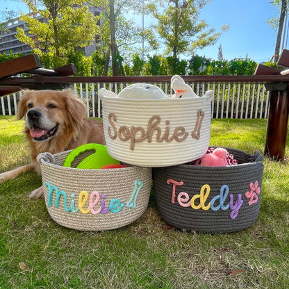 Personalized Basket | Pet Toy Box | Dog Toy Basket