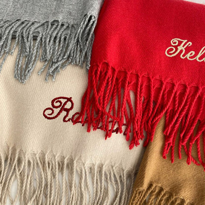 Embroidered Personalised Scarf, Monogrammed Scarf, Winter Scarf