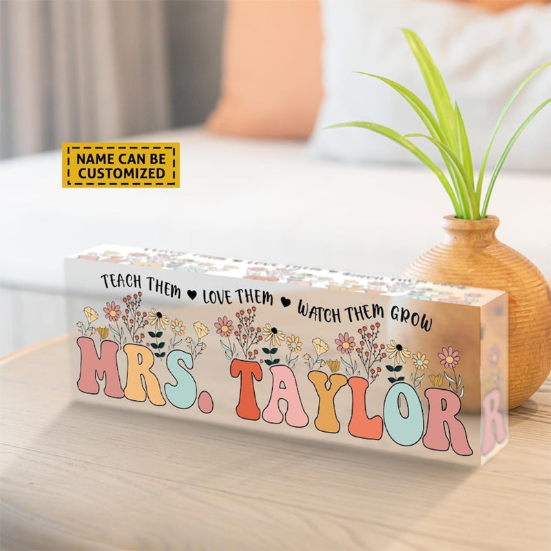Personalized Teacher Gifts, Custom Teacher Desk Name Plate
