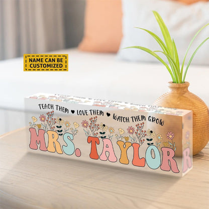 Personalized Teacher Gifts, Custom Teacher Desk Name Plate