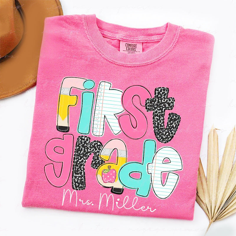 Personalized First Grade Teacher Shirt, Custom 1st Grade Teacher Shirt