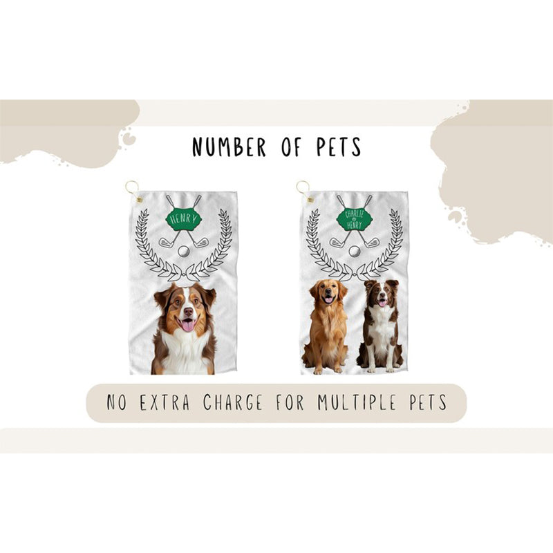 Custom Pet Photo Golf Towel Personalized Dog Golf Towel Cat Golf Towels