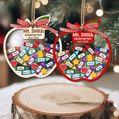 Personalized Teacher Apple Magnet With Students Name, Thank You Teacher Gift