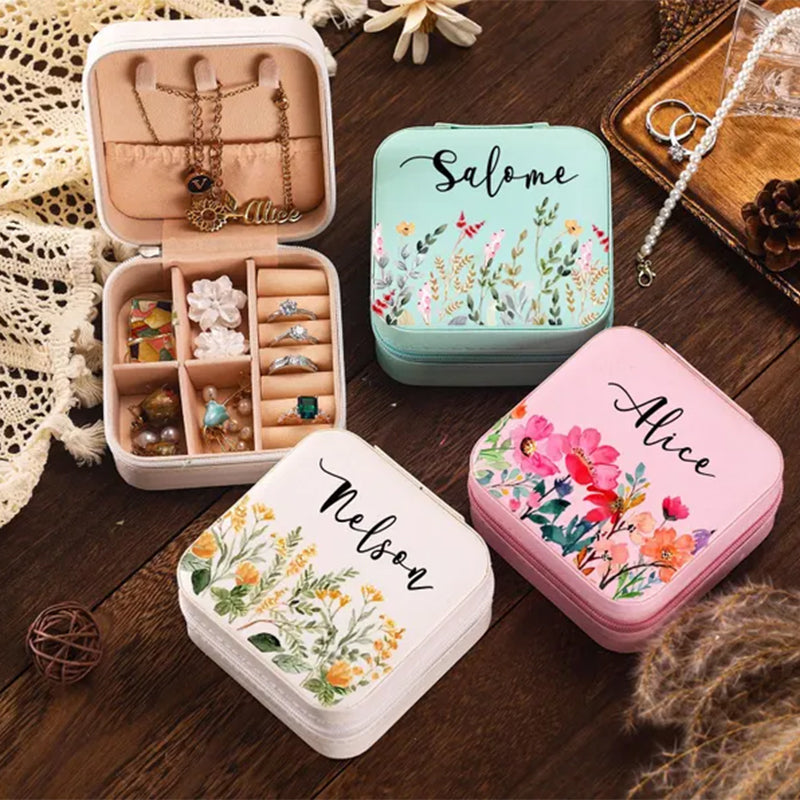 Travel Jewelry Box with Name,Birthday Christmas Gift for Women