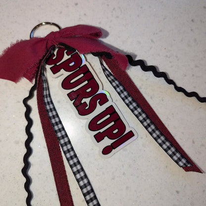 Custom College GameDay Boot Clips with Bows & Ribbons (Pair)
