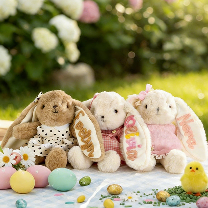 Custom Name Easter Bunny Plushies | Easter Gifts | Plush Bunny with Name