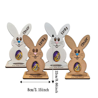Personalised Easter Egg, Creme Holder Decoration Bunny Treat