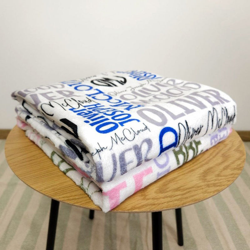Personalized Baby Blanket, Custom Monogram Name Blanket