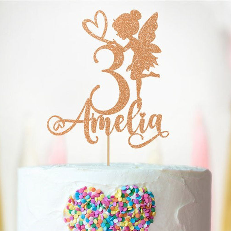 Personalised Glitter Cake Topper