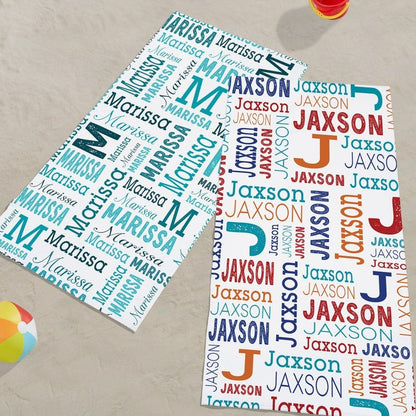 Personalized Beach Towel, Custom Kid Summer, Kids Beach Towel