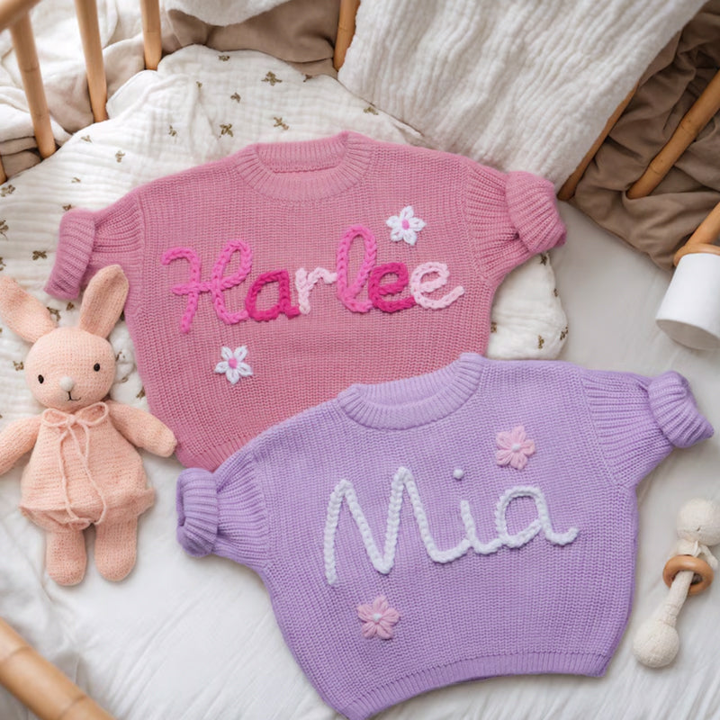 Personalized Baby Name Sweater,Custom Christmas Baby Sweater With Name